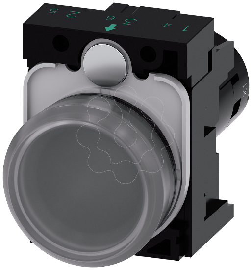 Imagem de Sinalizador luminoso, 22mm, redondo, plástico, sinal LED, plano, 110V CA