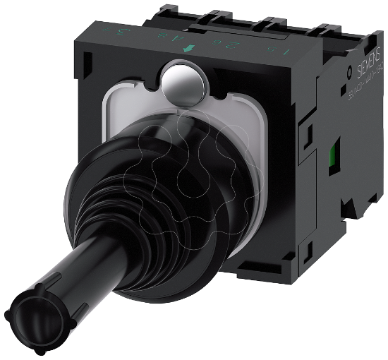 Imagem de Controlador Joystick, 22mm, redondo, plástico, preto, de encaixe, 1NA, 1NA, 1NA, 1NA