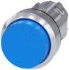 Imagem de Botão de pressão, 22mm, redondo, metal, alto brilho, azul