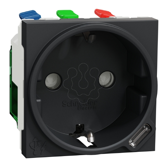 Imagem de Nova Unica - Tomada 2P+T e USB C NU - Antracite