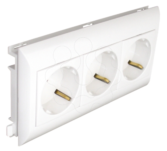 Imagem de TOMADA TRIPLA SCHUKO C/OBTUR L75 - 6 MOD BRAN