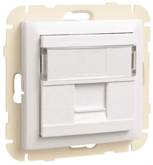 Imagem de ARO C/ MODULO 1 SAIDA P/ CONETOR RJ45 BRANCO