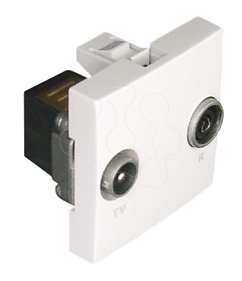 Imagem de TOMADA R-TV TERMINAL - 2 MOD BRANCA