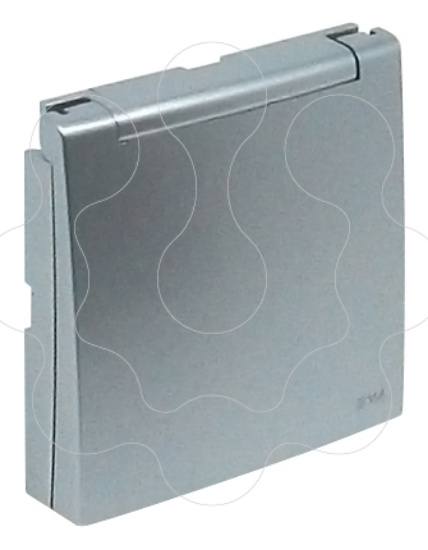 Imagem de CENTRO SCHUKO C/TAMPA E OBTUR IP44 ALUMINA