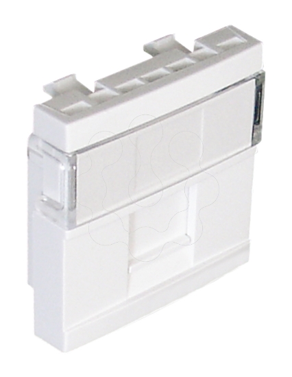 Imagem de MODULO 1 SAIDA P/CONETOR RJ45 - 2 MOD BRANCO