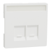 Imagem de D-Life - Centro tomada dupla RJ45 com porta etiqueta - Branco Mate