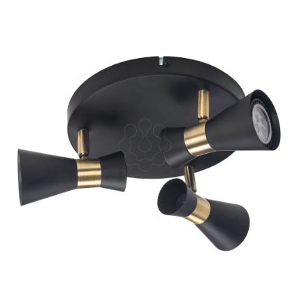 Mostrar detalhes para Plafon IP20 Eufo Triplex GU10 Max. 24W Preto Ouro Imagem de Plafon IP20 Eufo Triplex GU10 Max. 24W Preto Ouro
