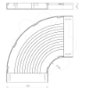 Imagem de 66 Curva plana 90° cinzento 60X400 U23X
