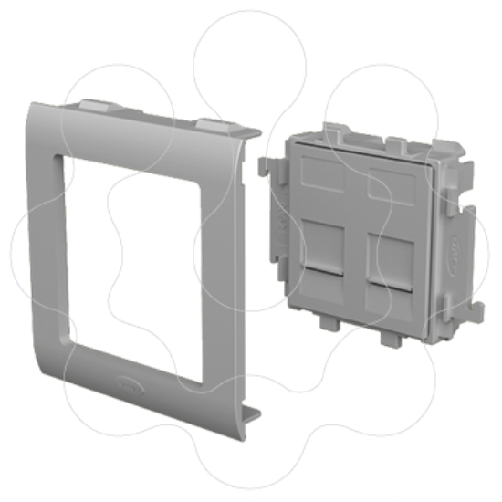 Imagem de 93 Placa plana 2 RJ45 cor aluminio 65 U24X
