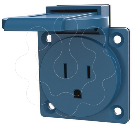 Imagem de Tomada de ligacao a terra para painel 15A 125V IP44 Azul