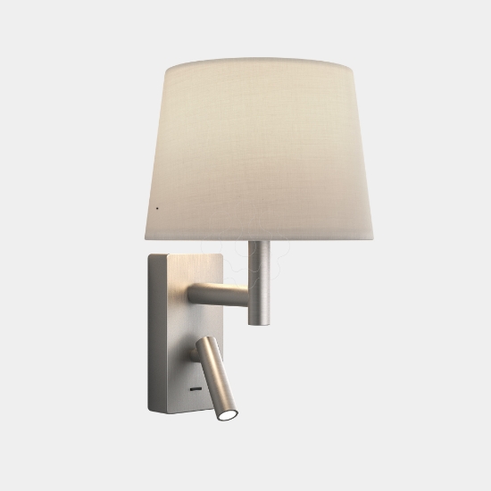 Imagem de Aplique Metrica Shade Reader LED E27 17.3 Branco quente - 2700K ON-OFF Níquel acetinado 137lm