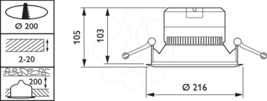 Imagem de CoreLine Downlight 19W 200mm 4000K Fosco IP20