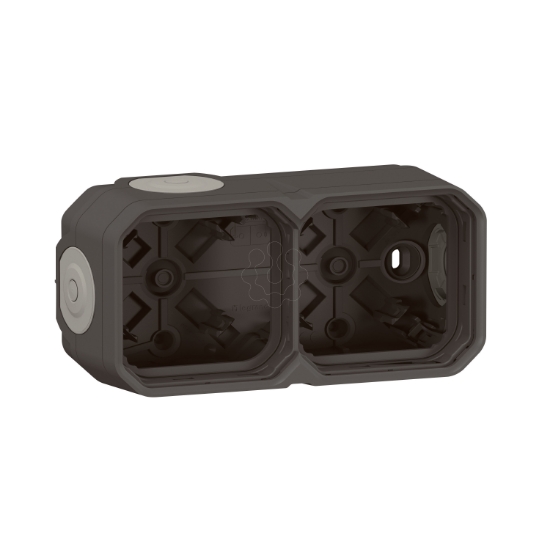 Imagem de Plexo IP 55 componível - Caixa saliente dupla com bucins planos, Antracite