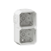 Imagem de Plexo IP 55 componível - Caixa saliente dupla com bucins planos, Branco