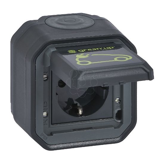 Imagem de Plexo IP 55 - Tomada Green'Up Access p/ veículos elétricos, Saliente, Antracite