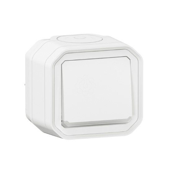 Imagem de Plexo IP 55 monobloco saliente - Botão simples luminoso, Branco