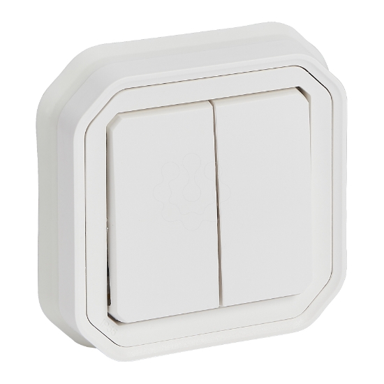 Imagem de Plexo IP 55 monobloco encastrar - Comando duplo multifunções, Branco