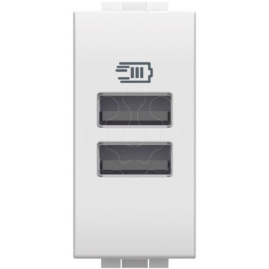 Imagem de Livinglight - Tomada carregadora 2 x USB Tipo-A (3 A) - Branco, 1 módulo