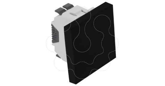 Imagem de INTERRUPTOR UNIPOLAR 2 MODULOS PRETO MATE