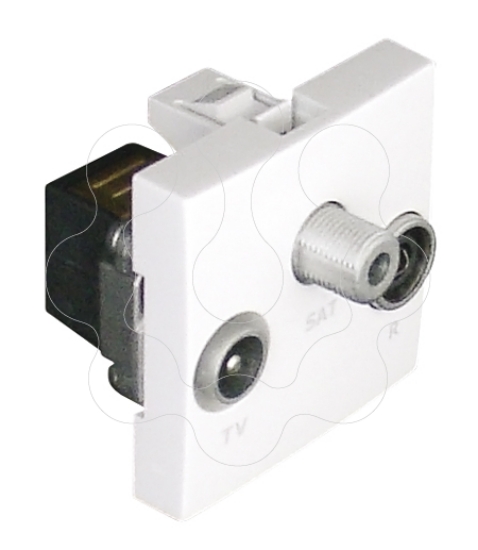 Imagem de TOMADA R-TV-SAT ESTRELA - 2 MOD PRETA MATE