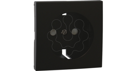 Imagem de CENTRO SCHUKO COM OBTURADOR PRETO MATE