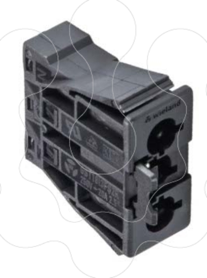 Imagem de Conetor Rapido 2P + T Macho de Painel Vermelho