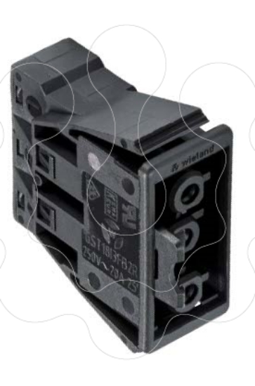 Imagem de Conetor Rapido 2P + T Femea de Painel Vermelho