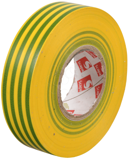 Imagem de 2702, 19mm x 25m, Cor VERDE/AMARELA Fita Isoladora VDE PVC, SCAPA