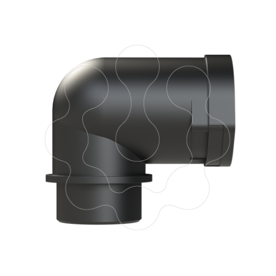 Imagem de ALWD-M329 Bucim PA Curvo , 90° M32 NW29 Preto PMA