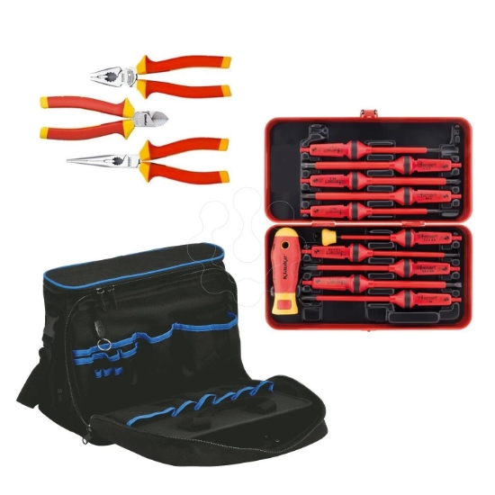 Imagem de KIT MALA KL905 + CHAVES KL300EIS + ALICATES KL303IS VDE 1000V