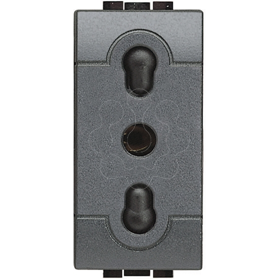 Imagem de Livinglight - Tomada 2P+T standard italiano - Antracite, 1 módulo