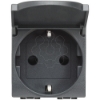 Imagem de Livinglight - Tomada 2P+T Schuko com tampa - Antracite, 2 módulos