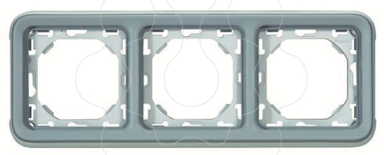 Imagem de PLEXO QUADRO TRIPLO HORIZ.CINZ