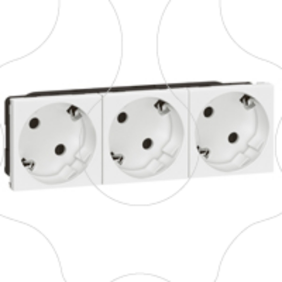 Imagem de MOSAIC 3 X 2P+T SCHUKO 45º BRA