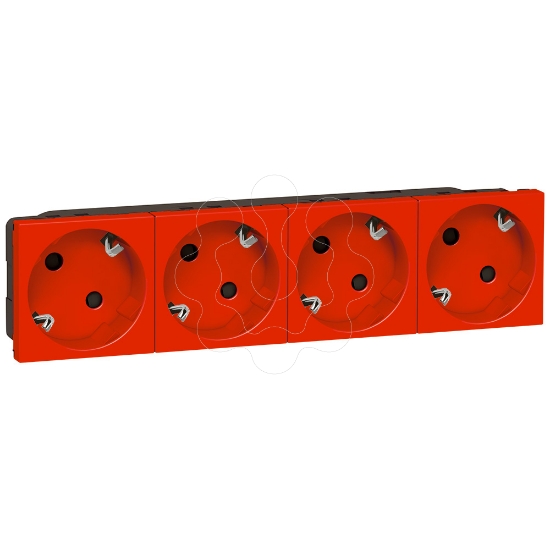 Imagem de MOSAIC 4 X 2P+T SCHUKO VERMEL.