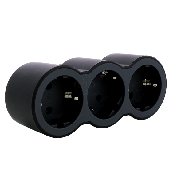 Imagem de FICHA TRIPLA 2P+T FRONT. PRETO