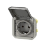 Imagem de Plexo IP 55 componível - Tomada 2P+T Schuko, ligadores de parafusos, Cinzento