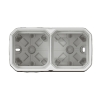 Imagem de Plexo IP 55 componível - Caixa saliente dupla com bucins planos, Branco