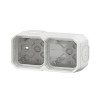 Imagem de Plexo IP 55 componível - Caixa saliente dupla com bucins planos, Branco