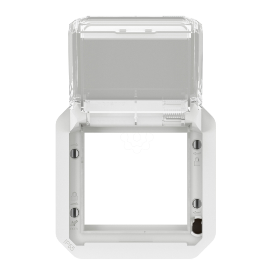 Imagem de Plexo IP 55 componível - Adaptador Mosaic com tampa transparente, Branco