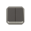 Imagem de Plexo IP 55 componível - Comando multifunções duplas luminosas, Antracite