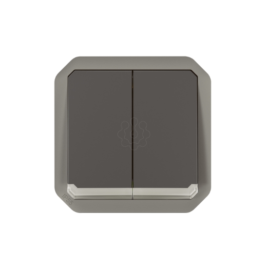 Imagem de Plexo IP 55 componível - Comando multifunções duplas luminosas, Antracite
