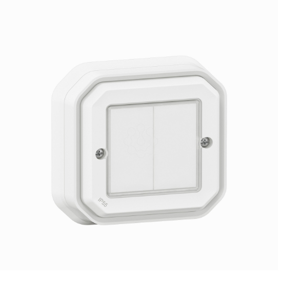 Imagem de Plexo with Netatmo - Interruptor duplo, sem fios e sem bateria, Branco