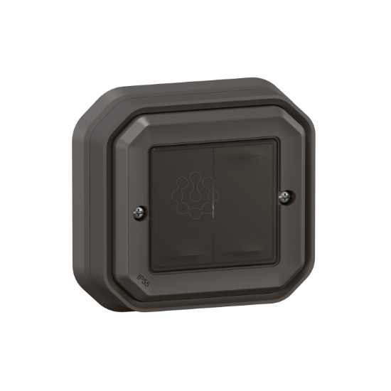 Imagem de Plexo with Netatmo - Interruptor duplo, sem fios e sem bateria, Antracite