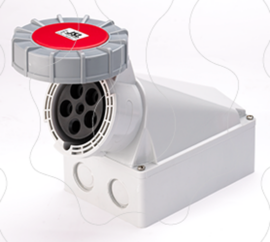 Imagem de Tomada de parede Industrial IP67 para cabos de 18 - 25 mm2 / 63 Ampere - Trifásica