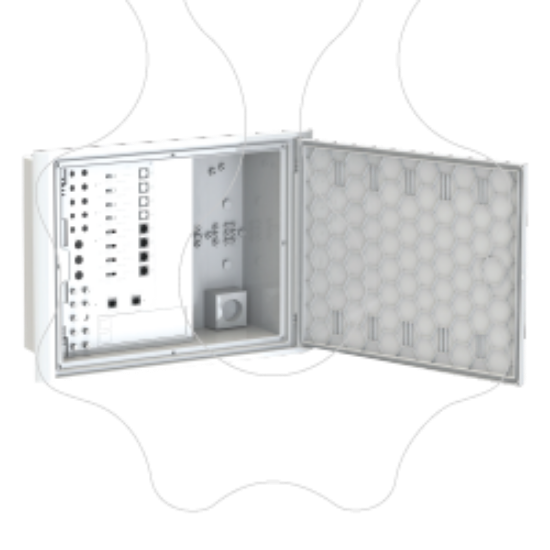 Imagem de ATI   Matrix com repartidores CAT6 kit painel + moldura + tampa   ATI Interior de 6 saídas cat6   C971GR 6