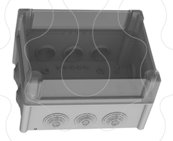 Imagem de Caixa estanque com boquilhas e tampa alta transparente J200 BTATR BOXLINE