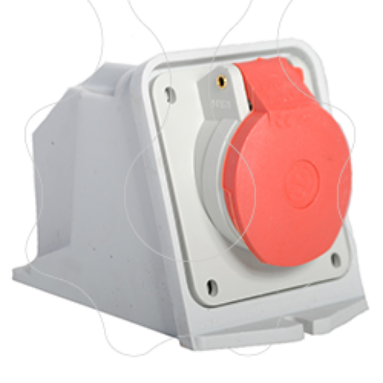 Imagem de Tomada de parede Industrial IP44 para cabos de 9 -14 mm2 / 16 Ampere - Trifásica