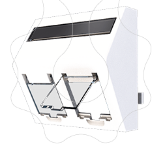 Imagem de Espelho RJ45 Dupla Angular 745-AMP-ANG Branco