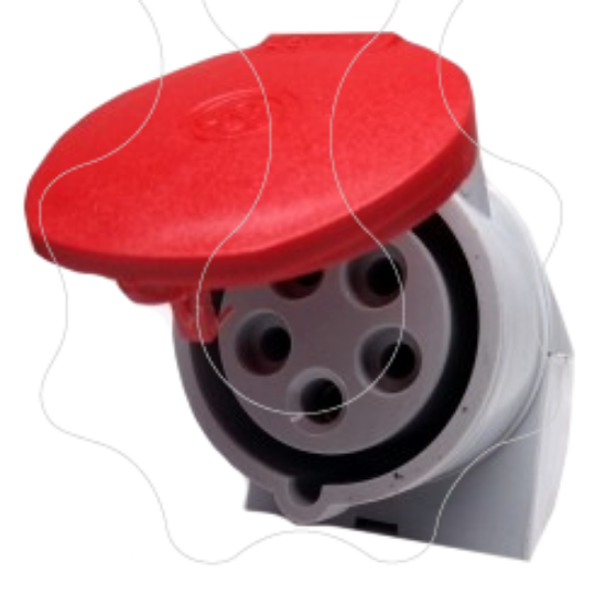 Imagem de Tomada de parede Industrial IP44 para cabos de 10 -16 mm2 / 16 Ampere - Trifásica